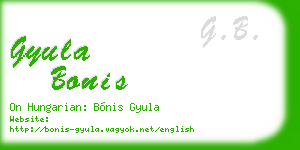 gyula bonis business card